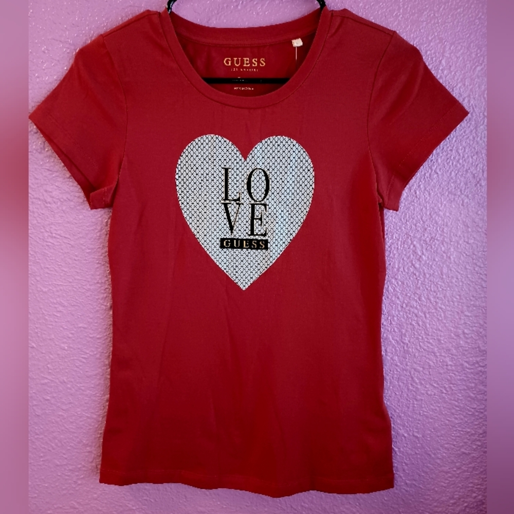 Guess Red Love Heart T-Shirt